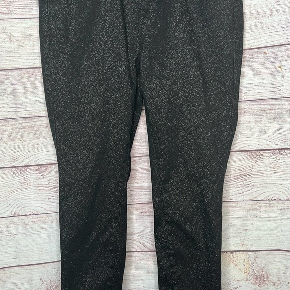 Torrid Premium Sky High Black Sparkle Shimmer Skinny Crop Jeggings Size 16 Short - Picture 5 of 13